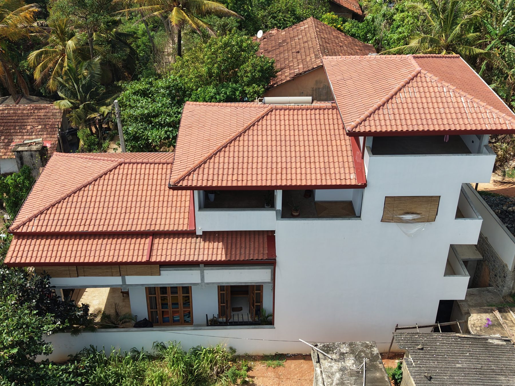 Aerial view of the house from the road side